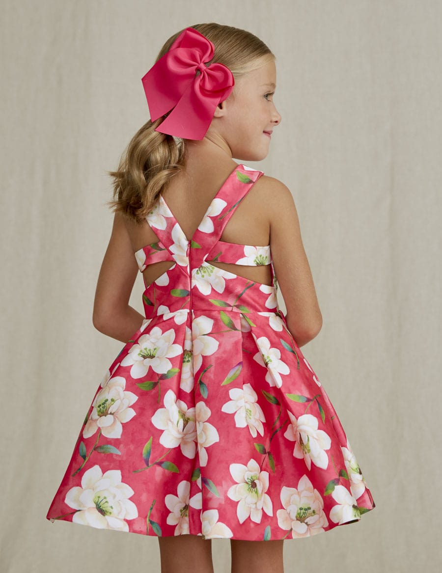 Mayoral Abel & Lula Mikado Print Dress in Fuchsia - Little Miss Muffin Children & Home