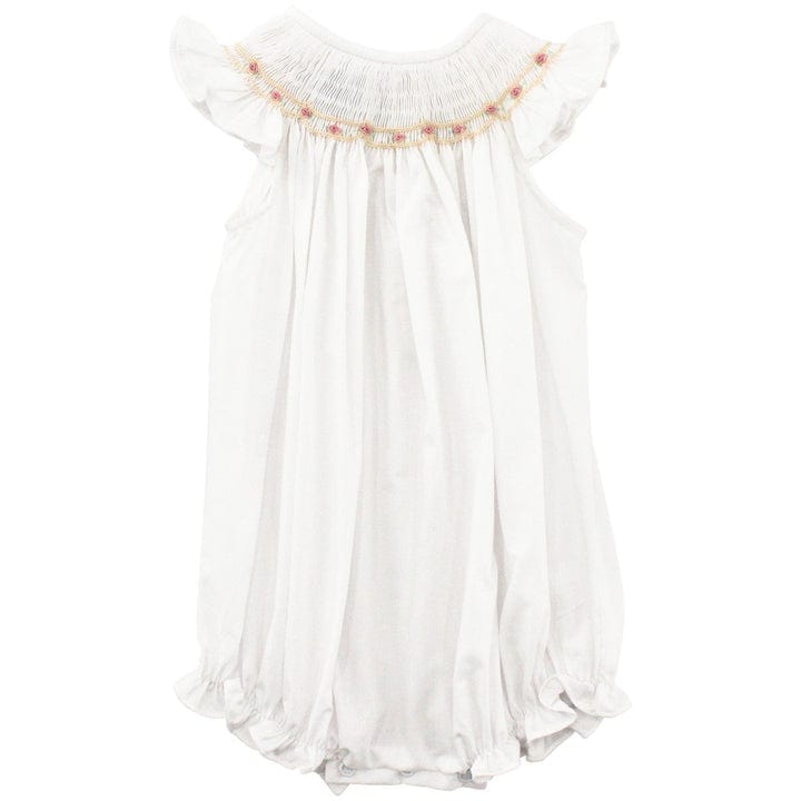 Bailey Boys Bailey Boys White with Ivory Rose Vine, Bishop Short Romper - Little Miss Muffin Children & Home