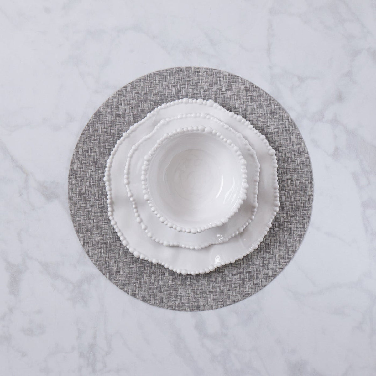 Beatriz Ball Beatriz Ball 2526 VIDA Round Woven Placemats Set of 4 Charcoal - Little Miss Muffin Children & Home