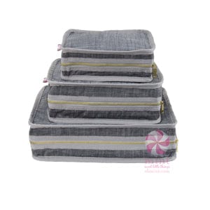 OHM - Mint Sweet Little Things Mint Sweet Little Things Grey Chambray Brass Stacking Set - Little Miss Muffin Children & Home