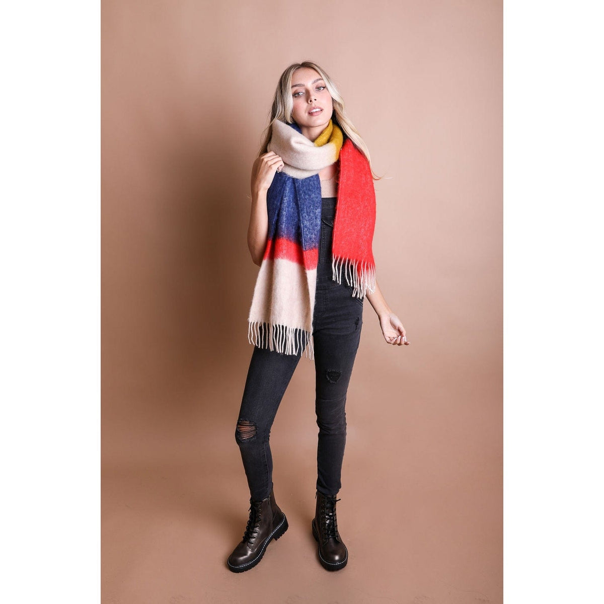 LAC - Leto Accessories Leto Accessories Color Block Mohair Scarf - Little Miss Muffin Children & Home