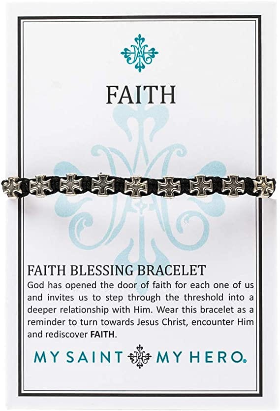 My Saint My Hero My Saint My Hero Faith Bracelet Black/Silver - Little Miss Muffin Children & Home