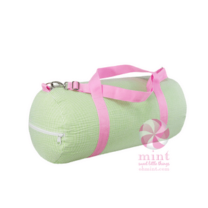 OHM - Mint Sweet Little Things Mint Sweet Little Things Sweet Pea Seersucker Weekend Duffle - Little Miss Muffin Children & Home