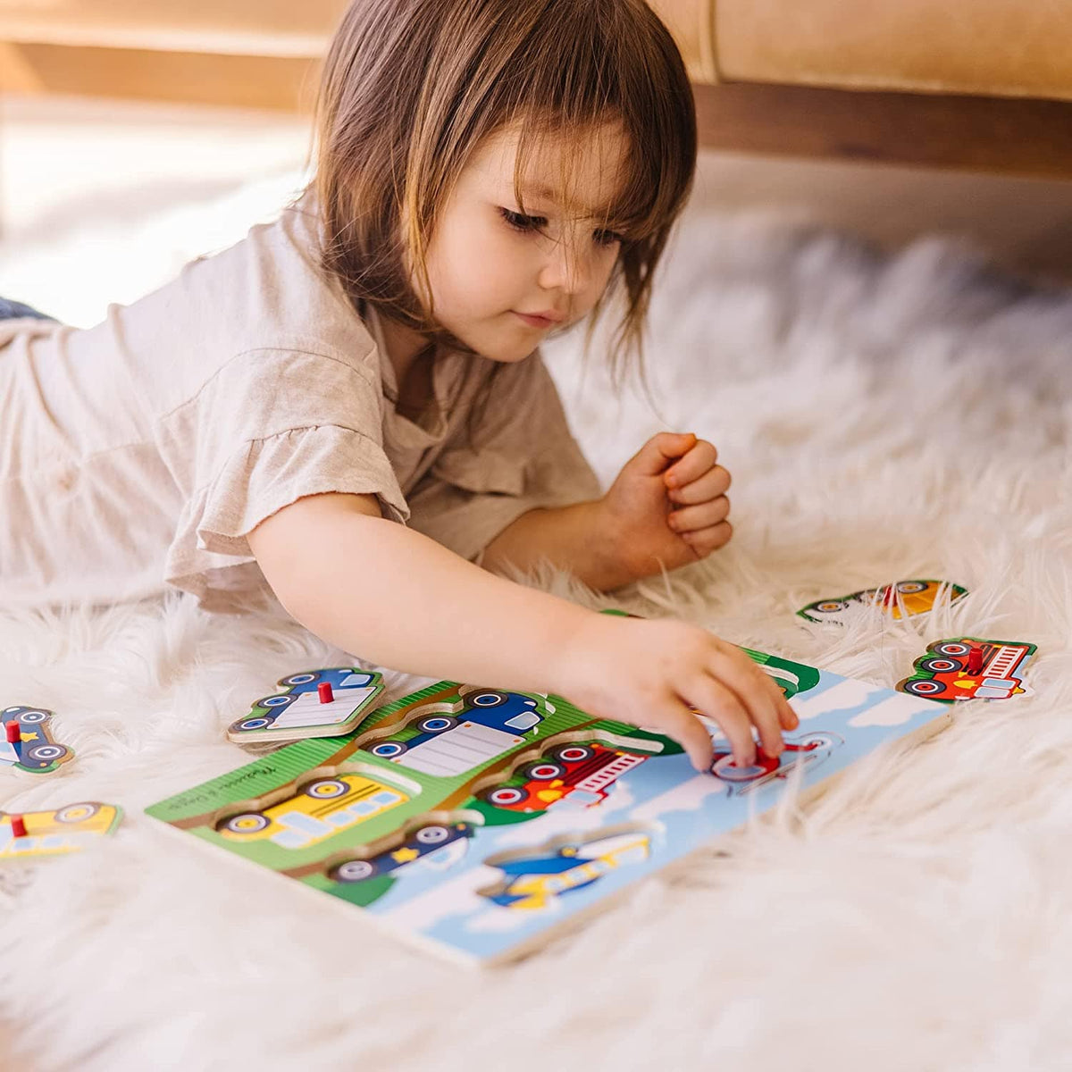 Melissa & Doug Melissa & Doug Vehicles Peg Puzzle - Little Miss Muffin Children & Home