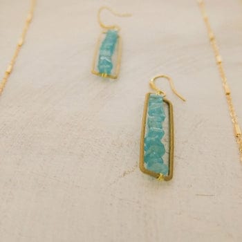 Santore Jewelry Santore Jewelry Apatite Heishi Rectangle Earring - Little Miss Muffin Children & Home