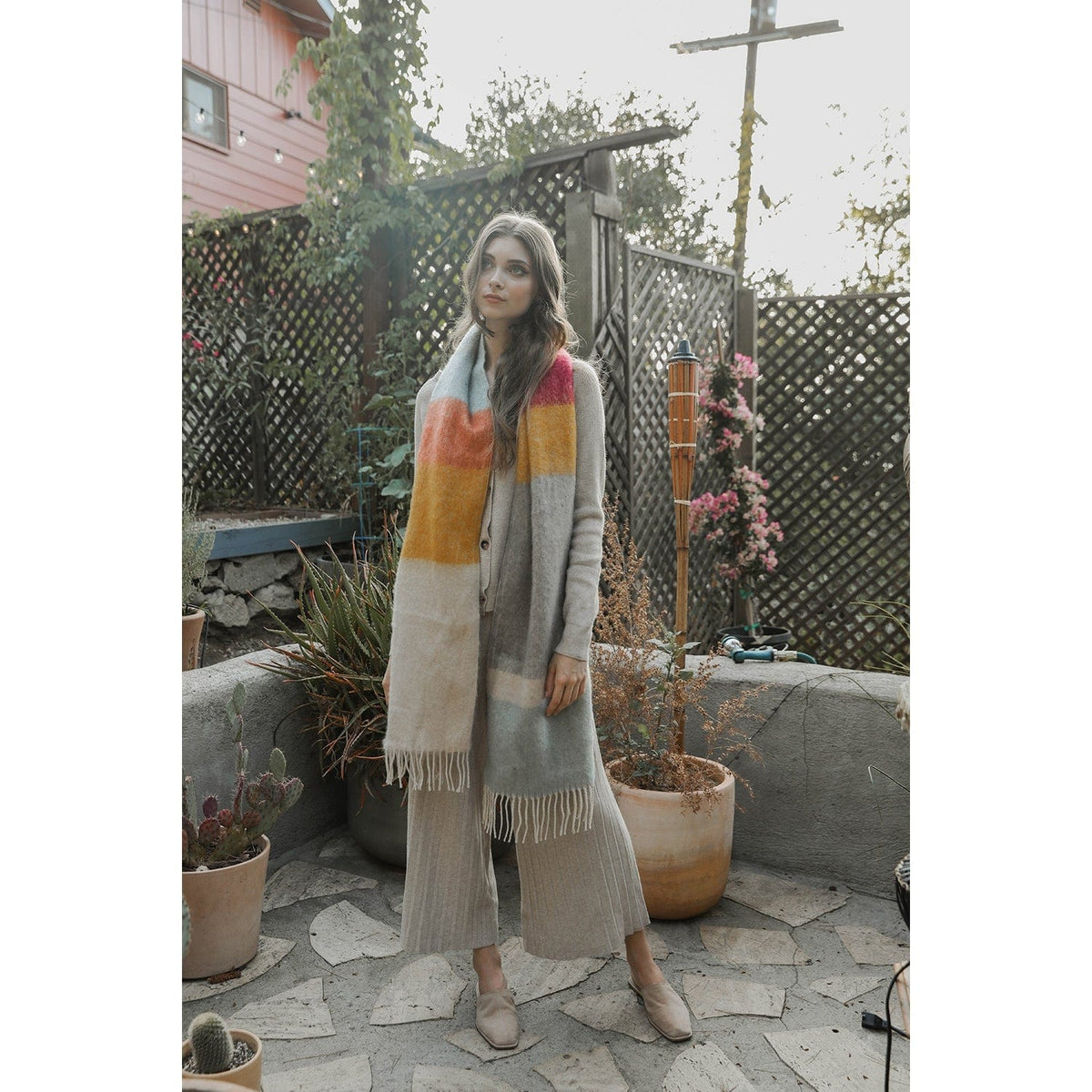 LAC - Leto Accessories Leto Accessories Color Block Mohair Scarf - Little Miss Muffin Children & Home