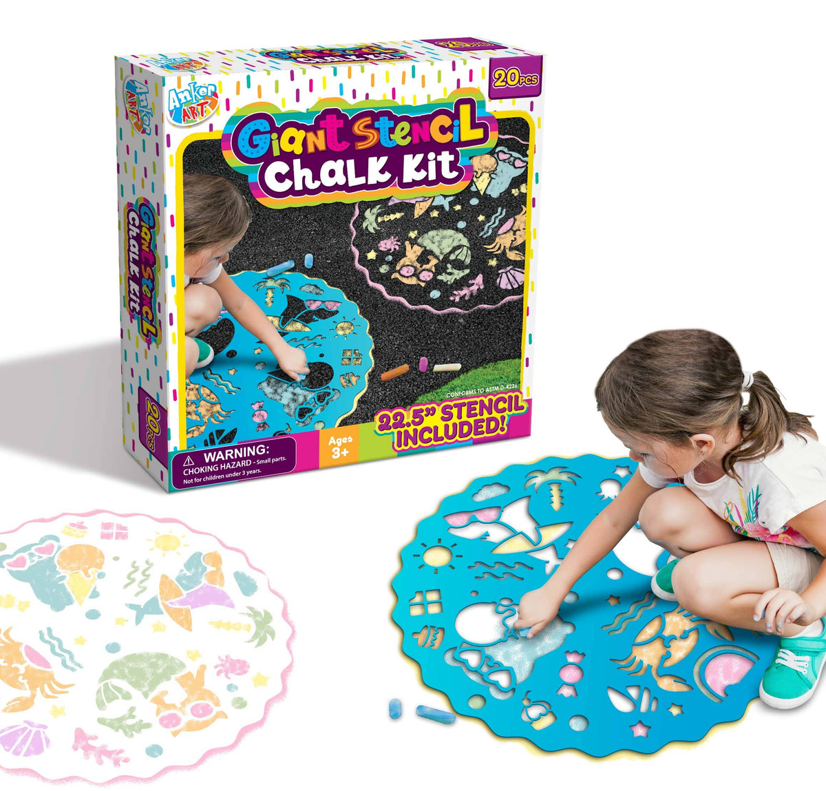 Anker Play Products Anker Play Products Giant Stencil Chalk Kit - Little Miss Muffin Children & Home