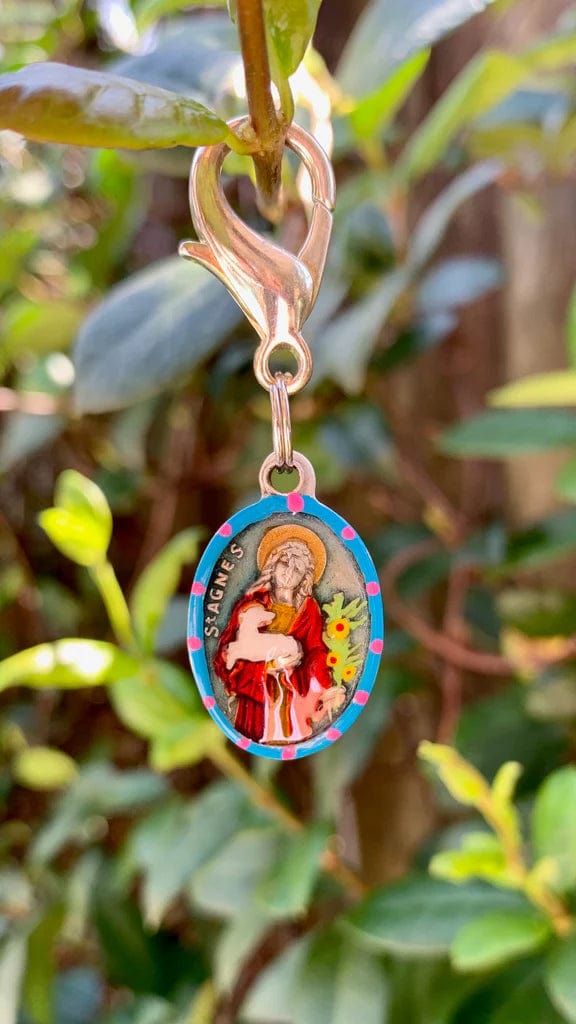 Saints For Sinners Saints For Sinners Saint Agnes Hand Painted Medal - Little Miss Muffin Children & Home