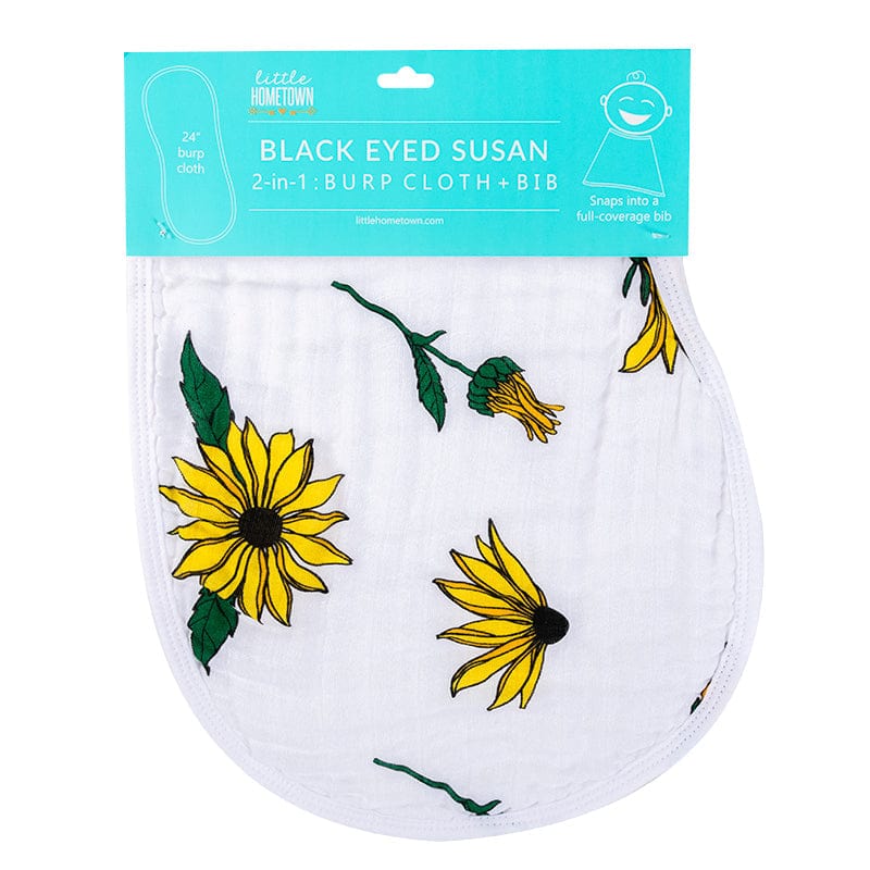 LHT - Little Hometown Little Hometown Black Eyed Susan Burp Cloth and Bib - Little Miss Muffin Children & Home