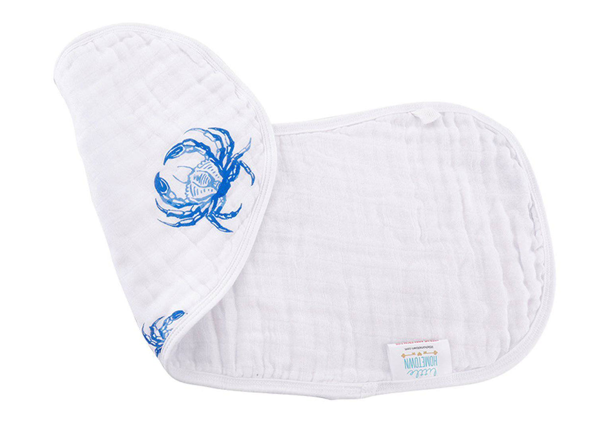 Little Hometown - Little Hometown Blue Crab 2-in-1 Burp Cloth and Bib - Little Miss Muffin Children & Home
