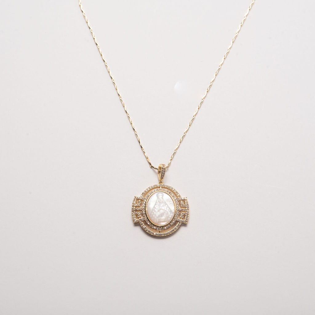 Coastal Grit Coastal Grit Vintage Mother of Pearl Our Lady of Guadalupe Necklace - Little Miss Muffin Children & Home