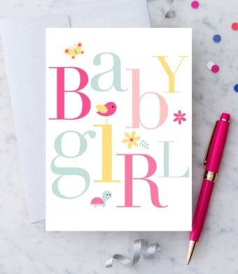 Design with Heart Design with Heart Baby Girl Greeting Card - Little Miss Muffin Children & Home