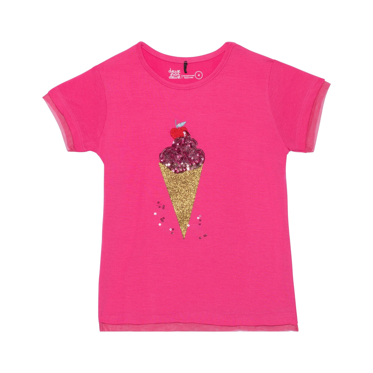 DEUX PAR DEUX Deux Par Deux Short Sleeve Top With Graphic - Little Miss Muffin Children & Home