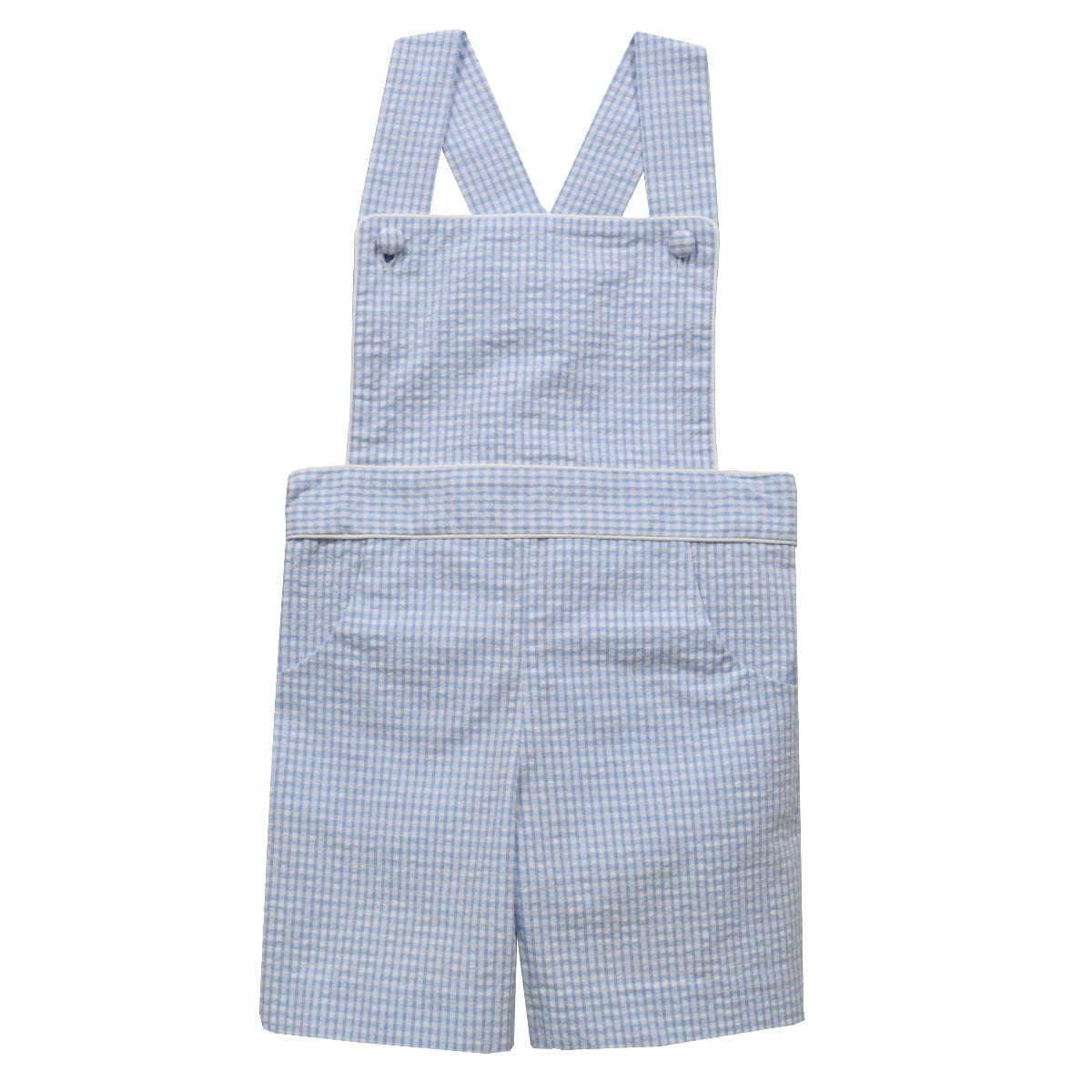 Vive La Fete Vive La Fete Check Seersucker Boys Suspender Shortall - Little Miss Muffin Children & Home