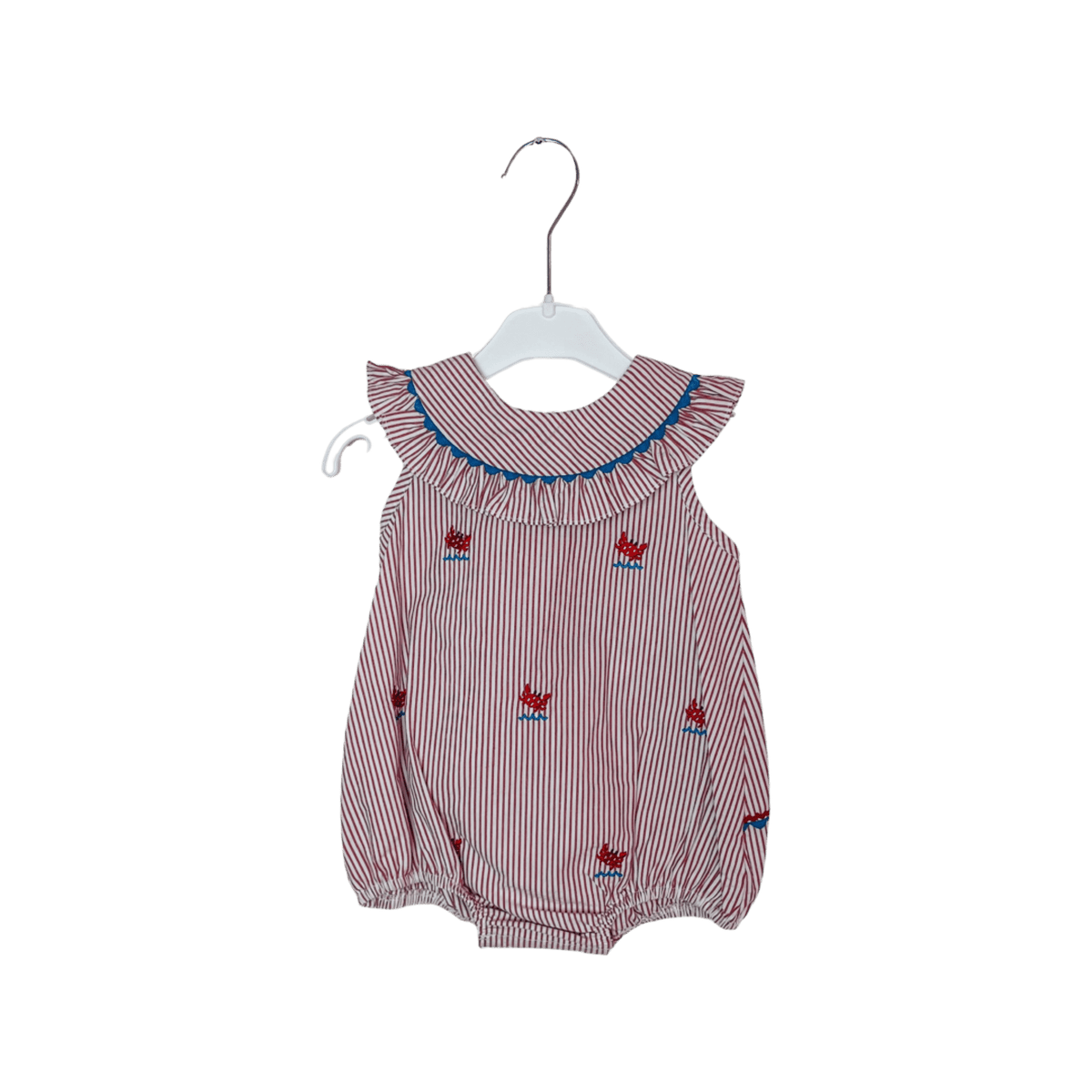 Vive La Fete Embroidered Crab Bubble Onsie - Little Miss Muffin Children & Home