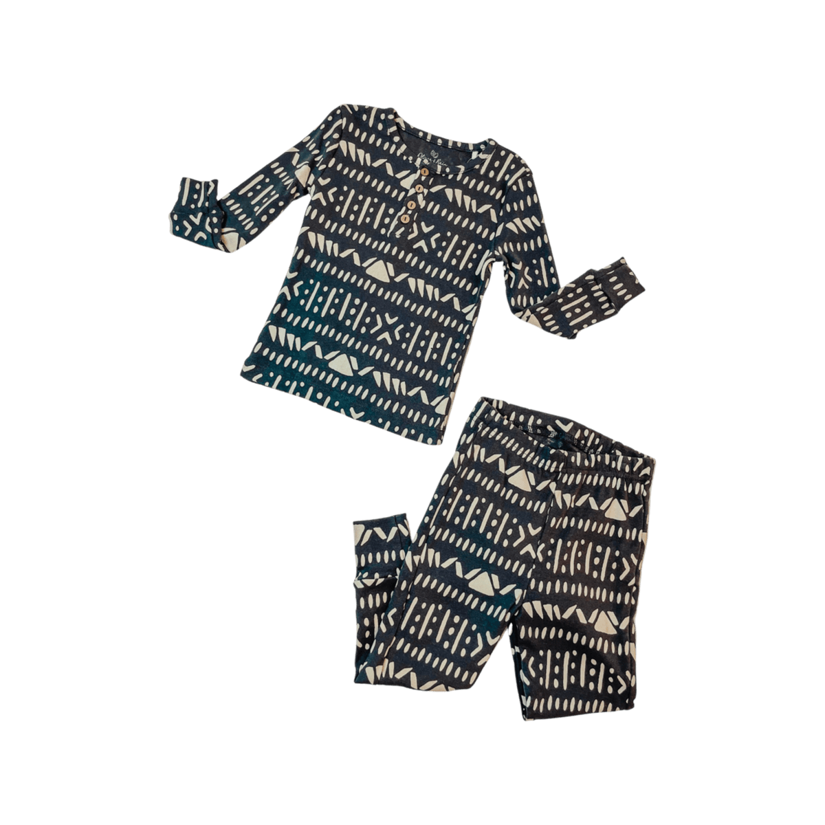 Oliver & Rain Aztec 2Pc Pj Set - Charcoal - Little Miss Muffin Children & Home