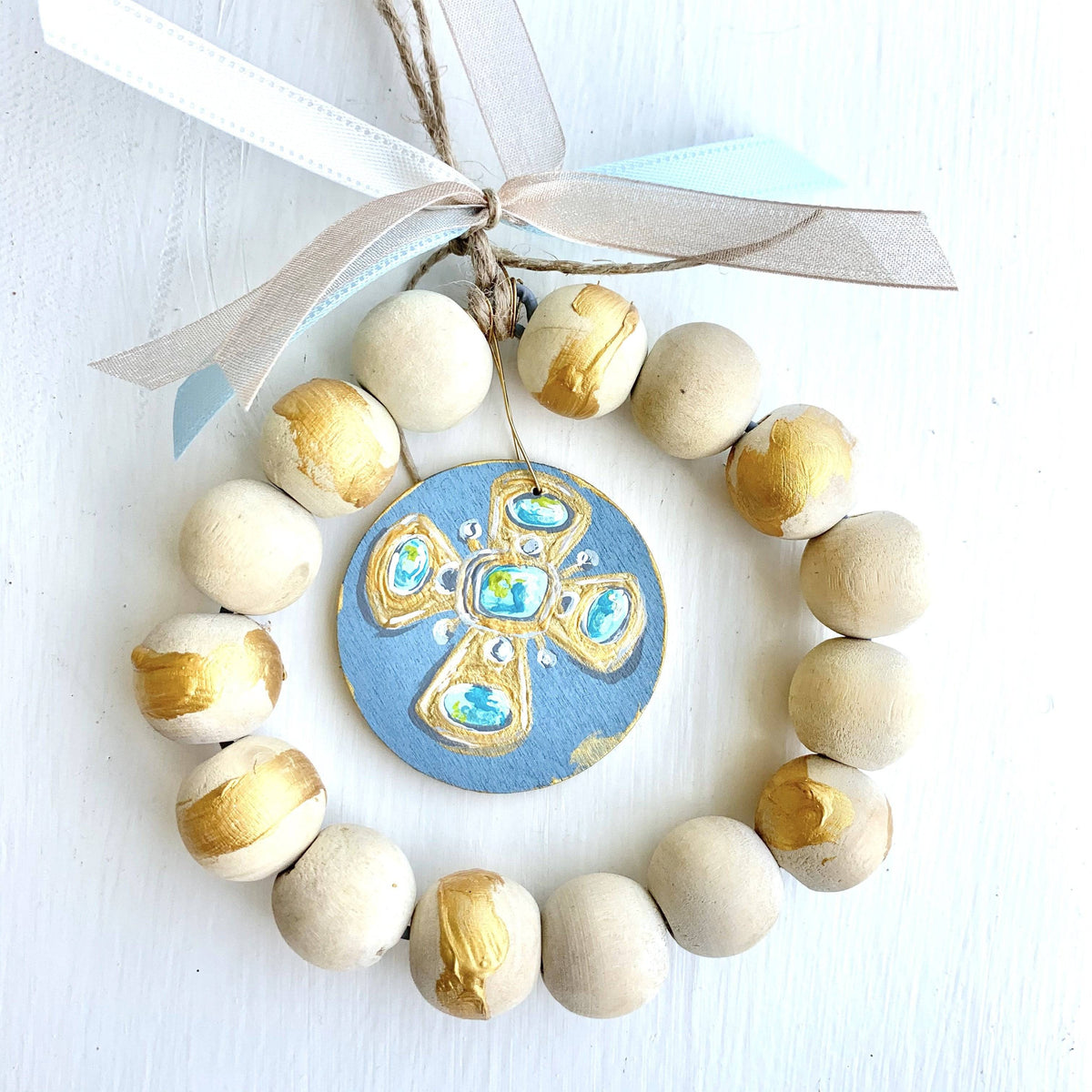 Toodle Lou Designs - Toodle Lou Designs Cross Wooden Bead Art - Little Miss Muffin Children & Home