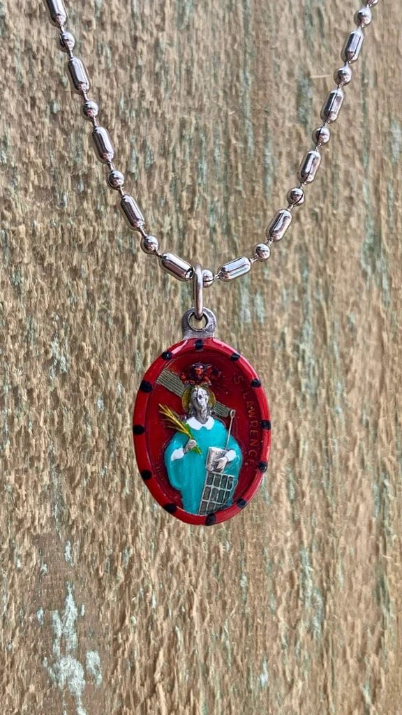 Saints For Sinners Saints For Sinners Saint Lawrence Hand Painted Medal - Little Miss Muffin Children & Home