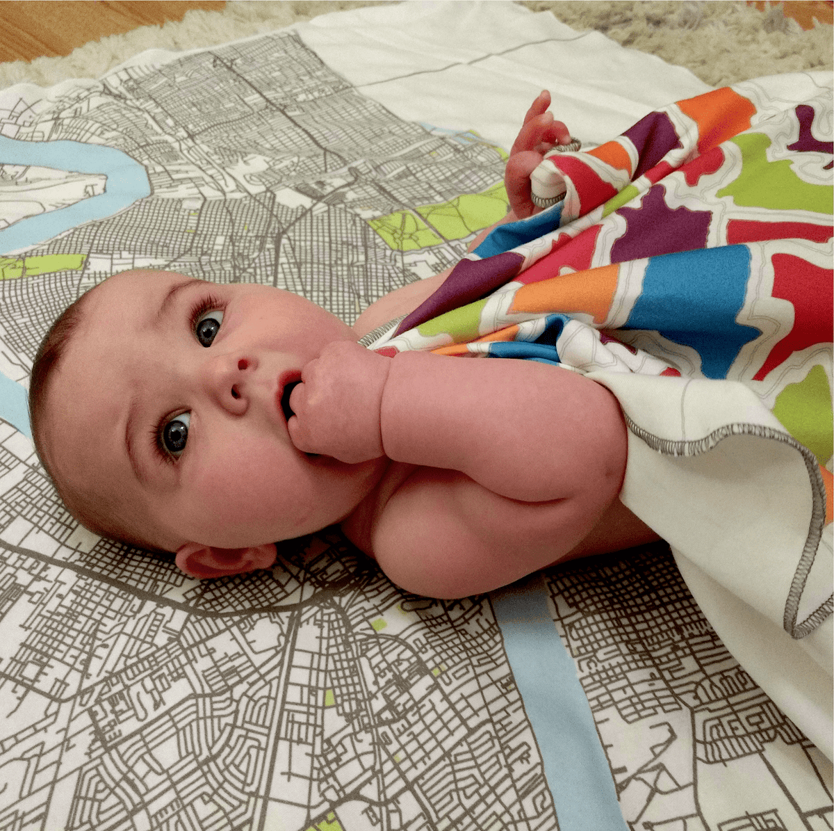 Ellen Macomber - Ellen Macomber Louisiana Parishes Map Organic Blanket - Little Miss Muffin Children & Home