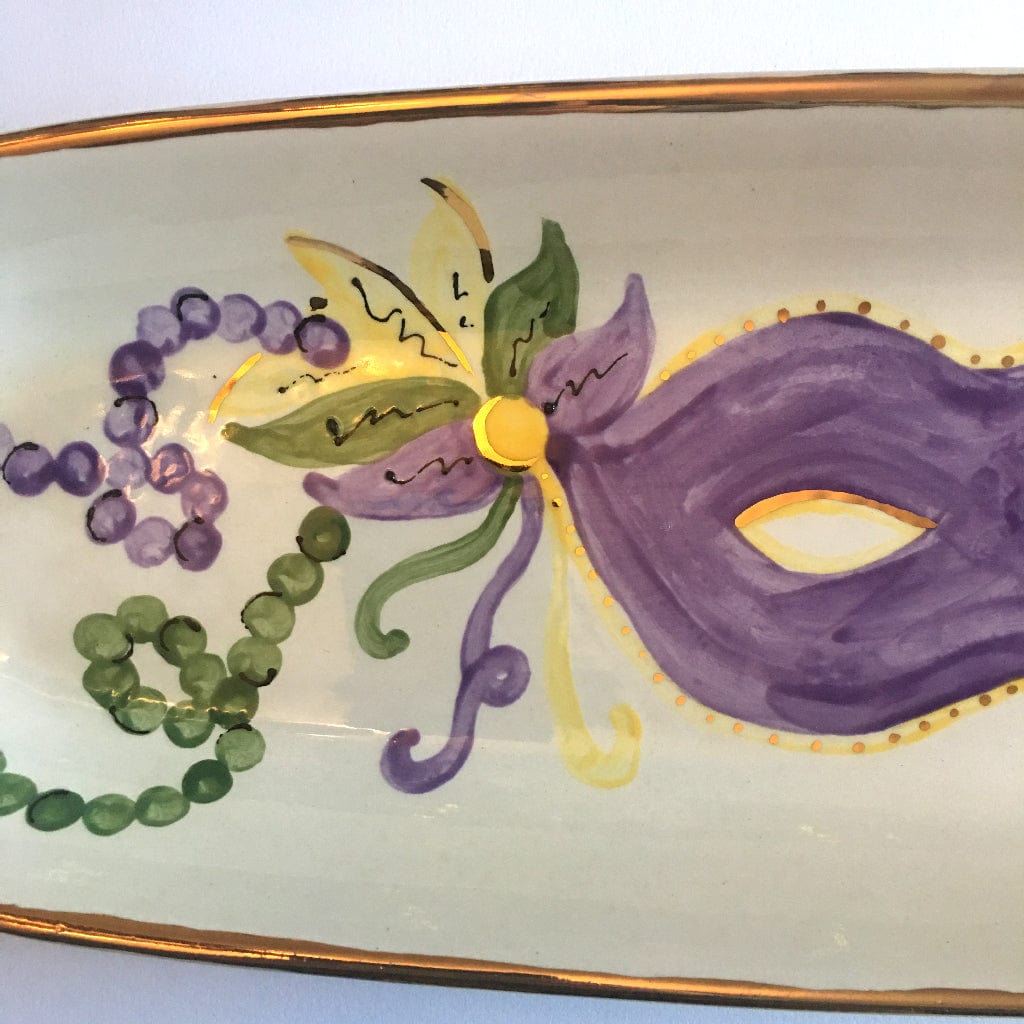 Magnolia Creative Co Mardi Gras Mask Bread Tray, detail view