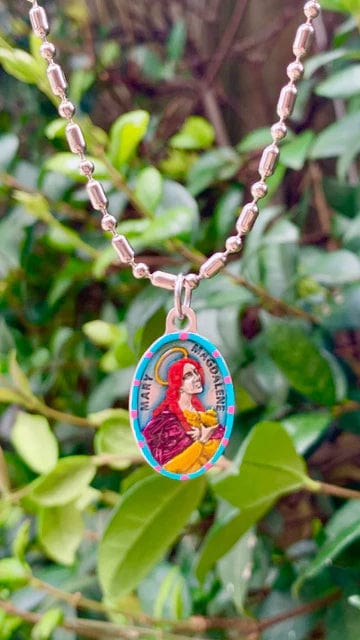 Saints For Sinners Saints For Sinners Saint Mary Magdalene Hand Painted Medal - Little Miss Muffin Children & Home