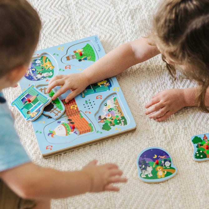 Melissa & Doug Melissa & Doug Blue Nursery Rhyme Sound Puzzle (6 pcs) - Little Miss Muffin Children & Home