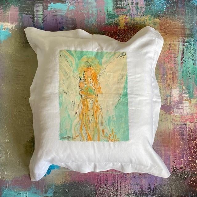 Whereable Art Whereable Art Celebre la Vie Linen Euro Pillow - Little Miss Muffin Children & Home