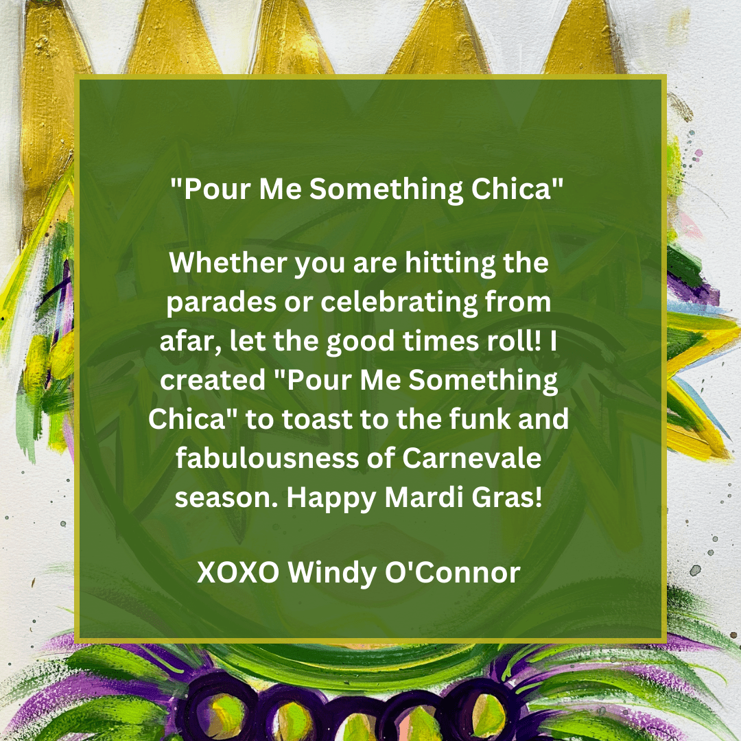 Pour Me Something Chica Mardi Gras 12 oz wine tumbler by Windy O'Connor Art, view 4