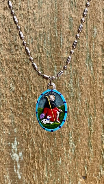Saints For Sinners Saints For Sinners Saint Rocco Hand Painted Medal - Little Miss Muffin Children & Home