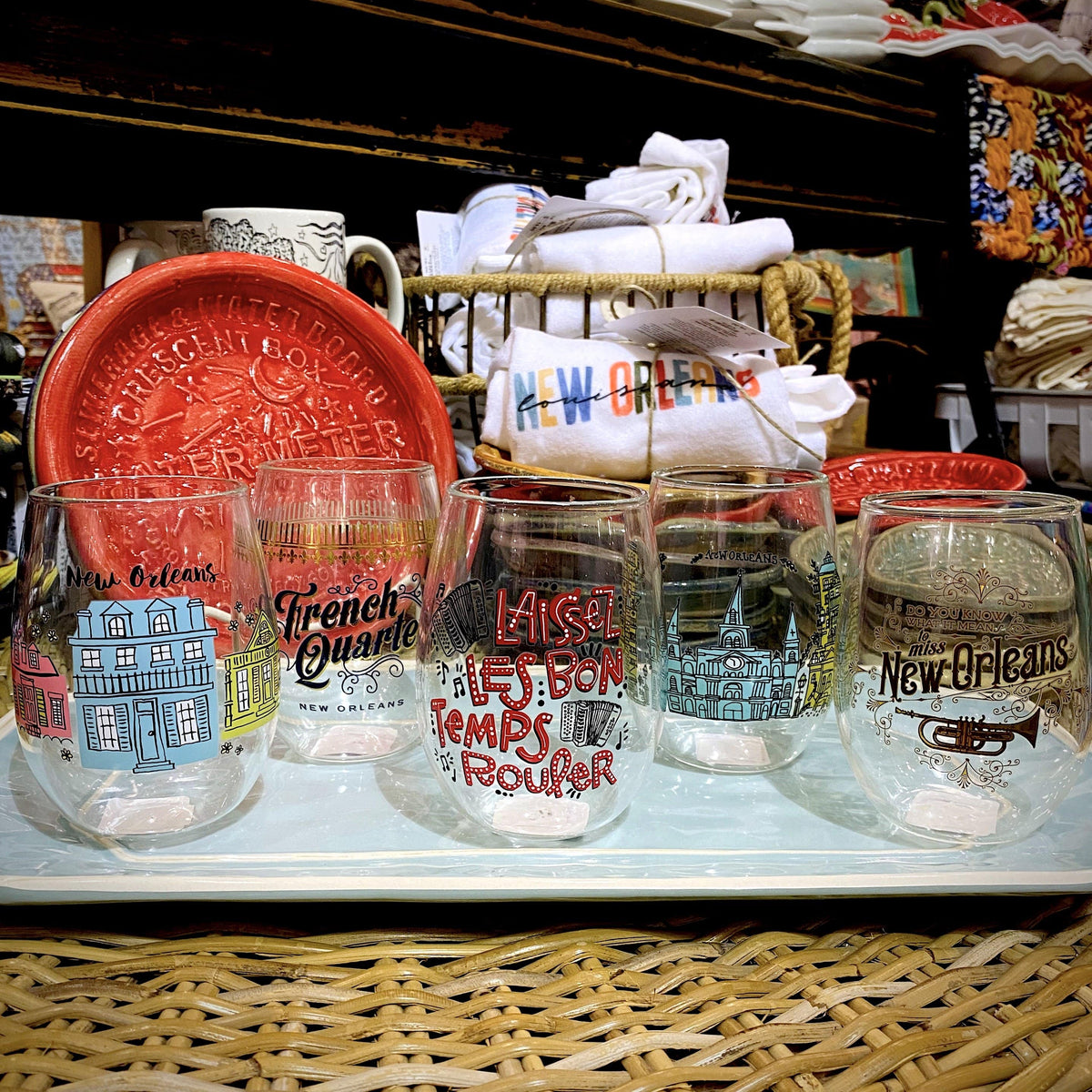 The Parish Line - The Parish Line "French Quarter" Stemless Wine Glass - Little Miss Muffin Children & Home