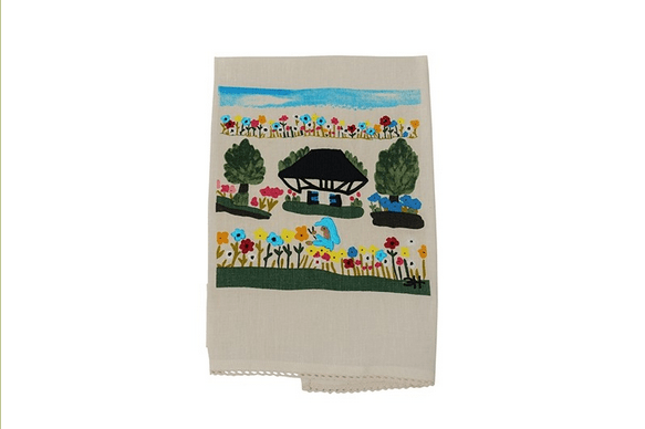 Clementine Hunter, Gitter Gallery Clementine Hunter Tending the Flowers Tea Towel - Little Miss Muffin Children & Home
