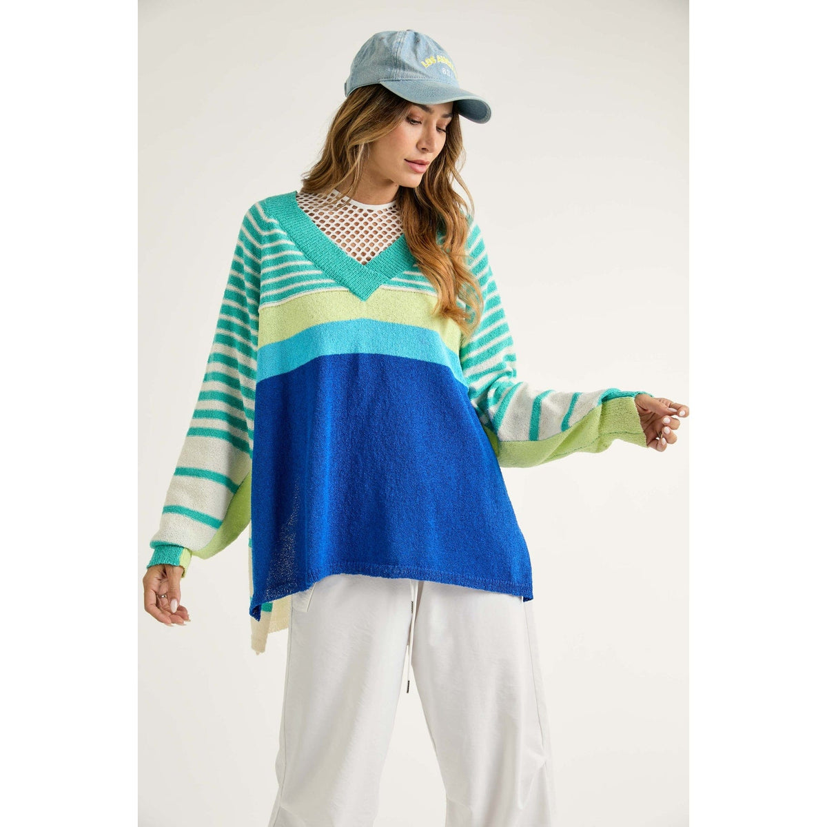 J.NNA J.NNA Striped V-Neck Sweater - Little Miss Muffin Children & Home