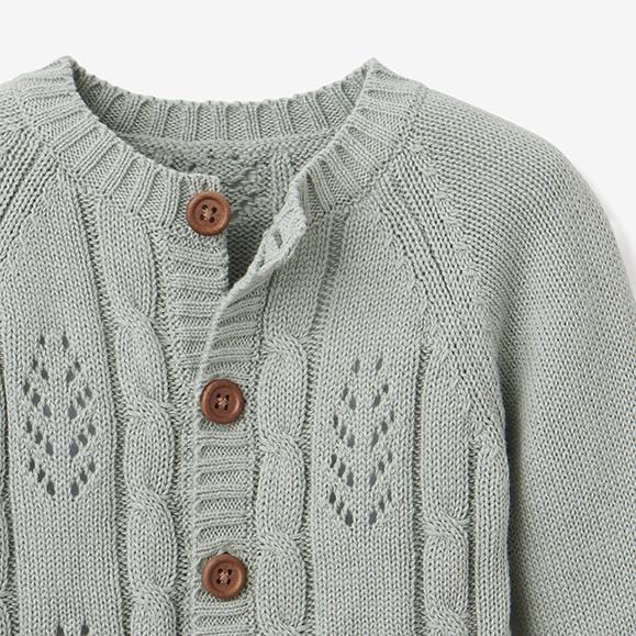 Elegant Baby Elegant Baby Sage Leaf Pointelle Knit Baby Cardigan - Little Miss Muffin Children & Home