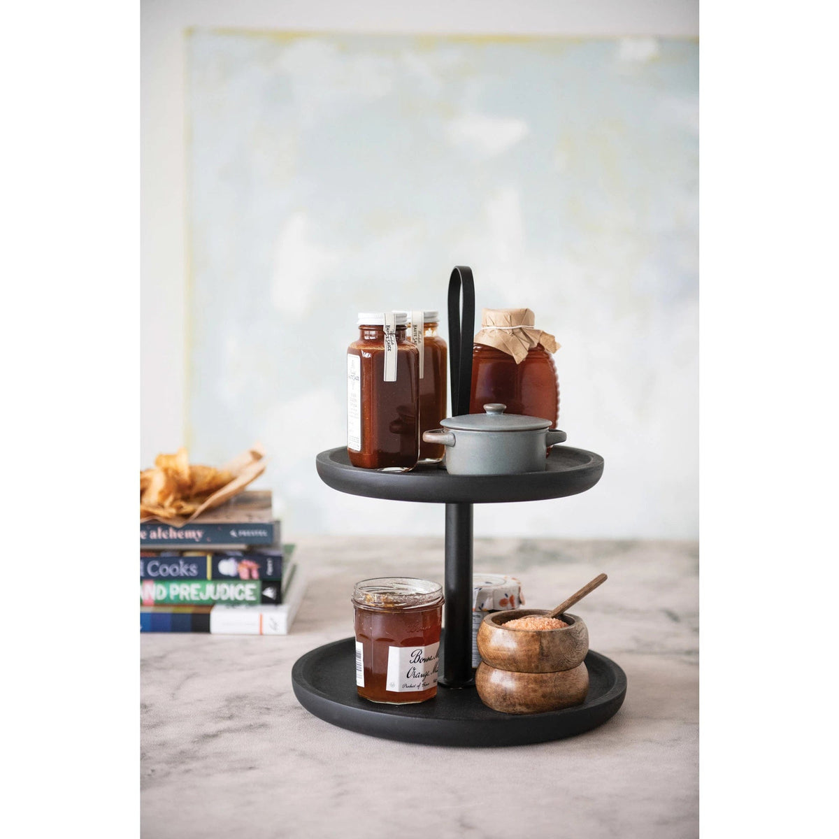 Bloomingville Bloomingville Mango Wood tray with 3 Bowls and Spoons - Little Miss Muffin Children & Home
