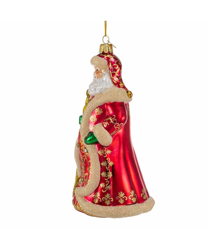 KSA - Kurt Adler Kurt Adler Bellisimo Elegant Santa With Staff Ornament - Little Miss Muffin Children & Home