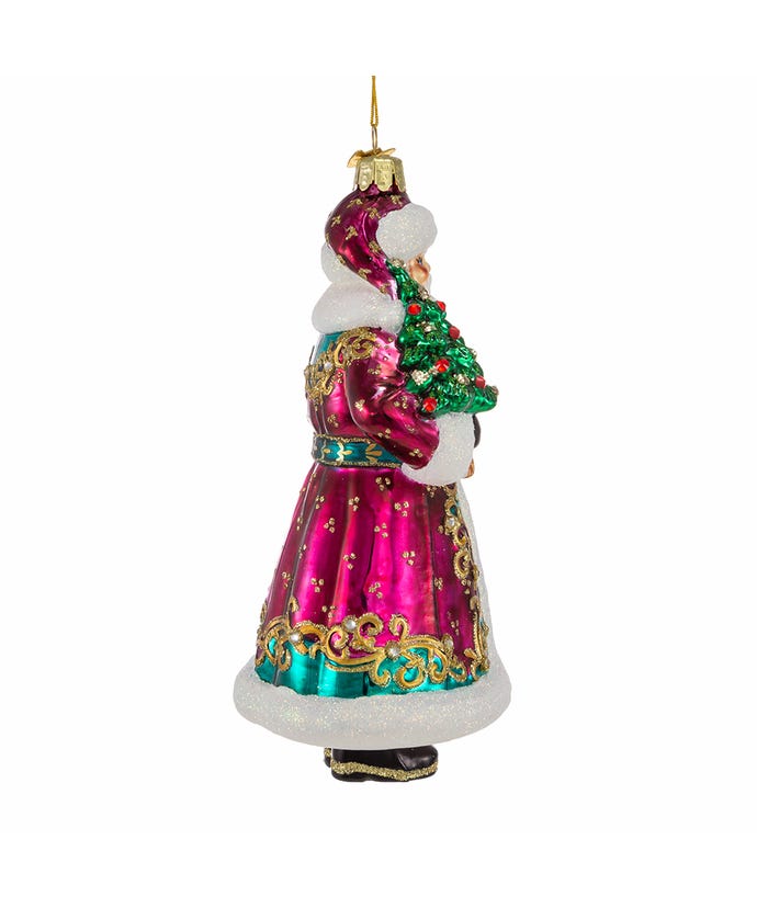 KSA - Kurt Adler Kurt Adler Bellisimo Santa with Christmas Tree and Staff Ornament - Little Miss Muffin Children & Home
