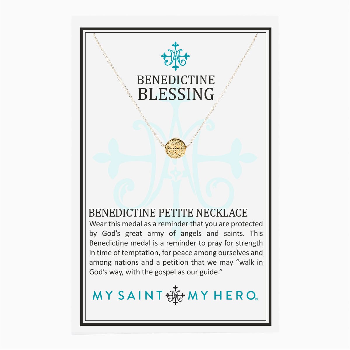 My Saint My Hero My Saint My Hero Benedictine Gold Petite Necklace - Little Miss Muffin Children & Home