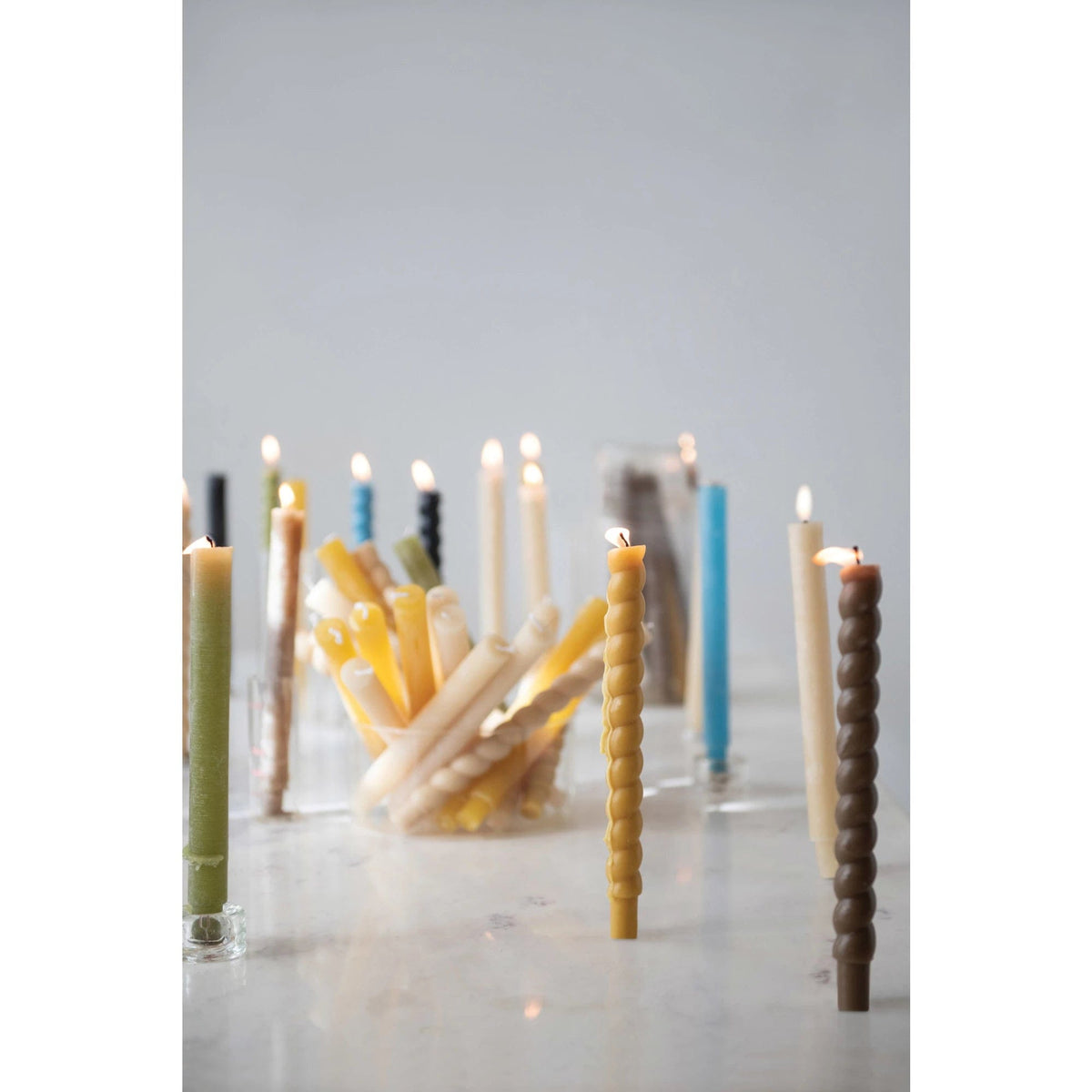 Creative Co-op Creative Co-op Unscented Powder Taper Candle in Box, Set of 12 - Little Miss Muffin Children & Home