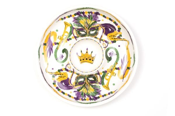 Second Line Ventures The Parish Line Mardi Gras Mask Chip And Dip Bowl - Little Miss Muffin Children & Home