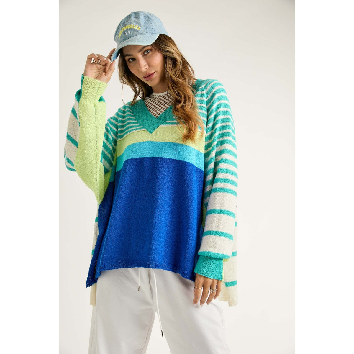 J.NNA J.NNA Striped V-Neck Sweater - Little Miss Muffin Children & Home
