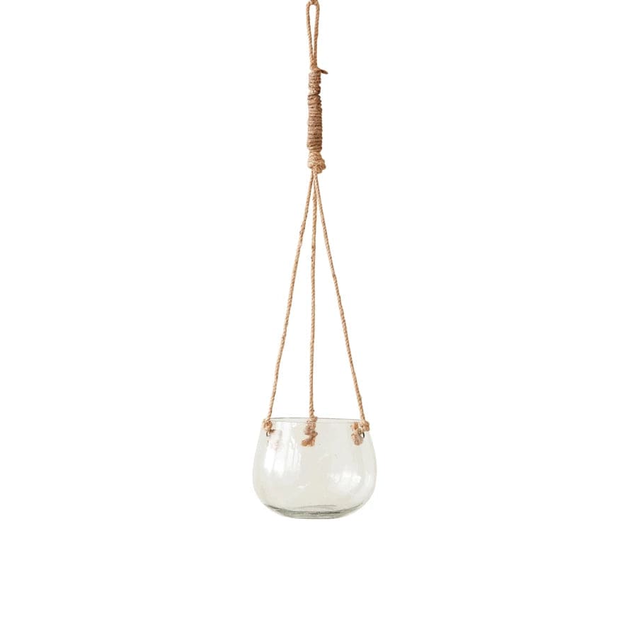 Creative Co-Op Creative Co-Op Hanging Glass & Jute Rope Vase - Little Miss Muffin Children & Home