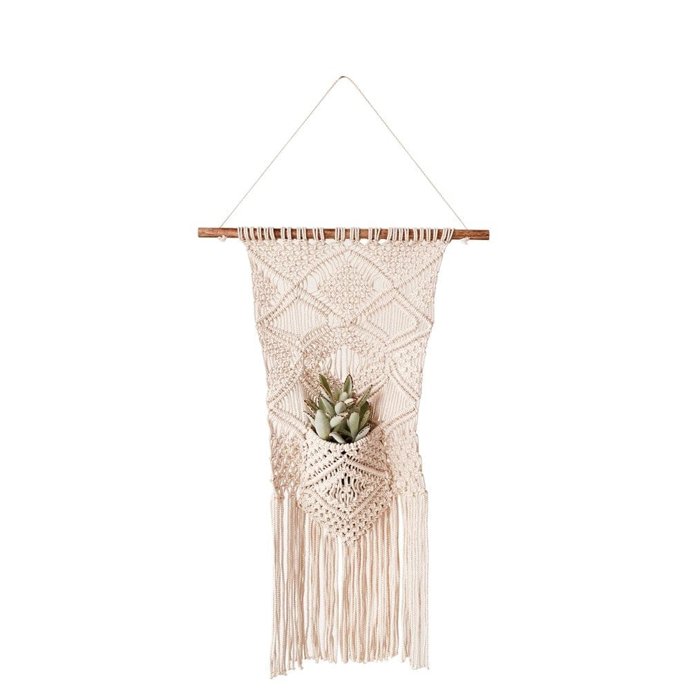 Creative Co-Op Creative Co-op Cotton Macrame Wall Hanging with Pocket - Little Miss Muffin Children & Home