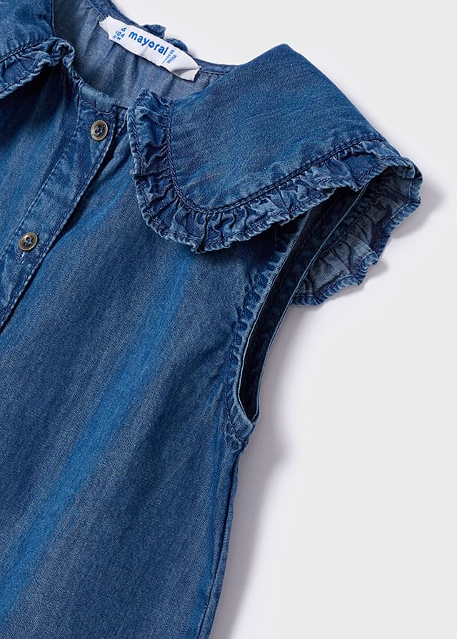 Mayoral Mayoral 3.128 SLVLS DENIM BLOUSE - Little Miss Muffin Children & Home
