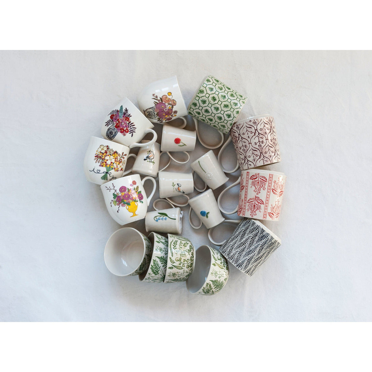 Creative Co-op Creative Co-op Hand-Painted Embossed Creamer 2022 - Little Miss Muffin Children & Home