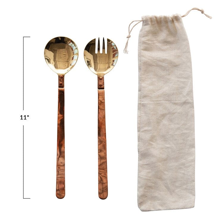 Creative Co-Op Creative Co-op Copper & Brass Salad Servers - Little Miss Muffin Children & Home
