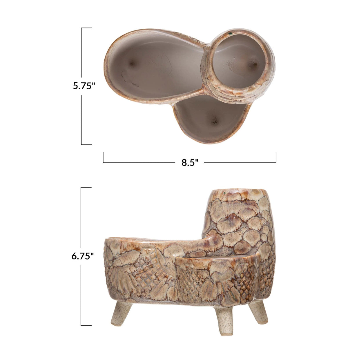 Creative Co-op Creative Co-op Stoneware Planter with 3 Openings - Little Miss Muffin Children & Home