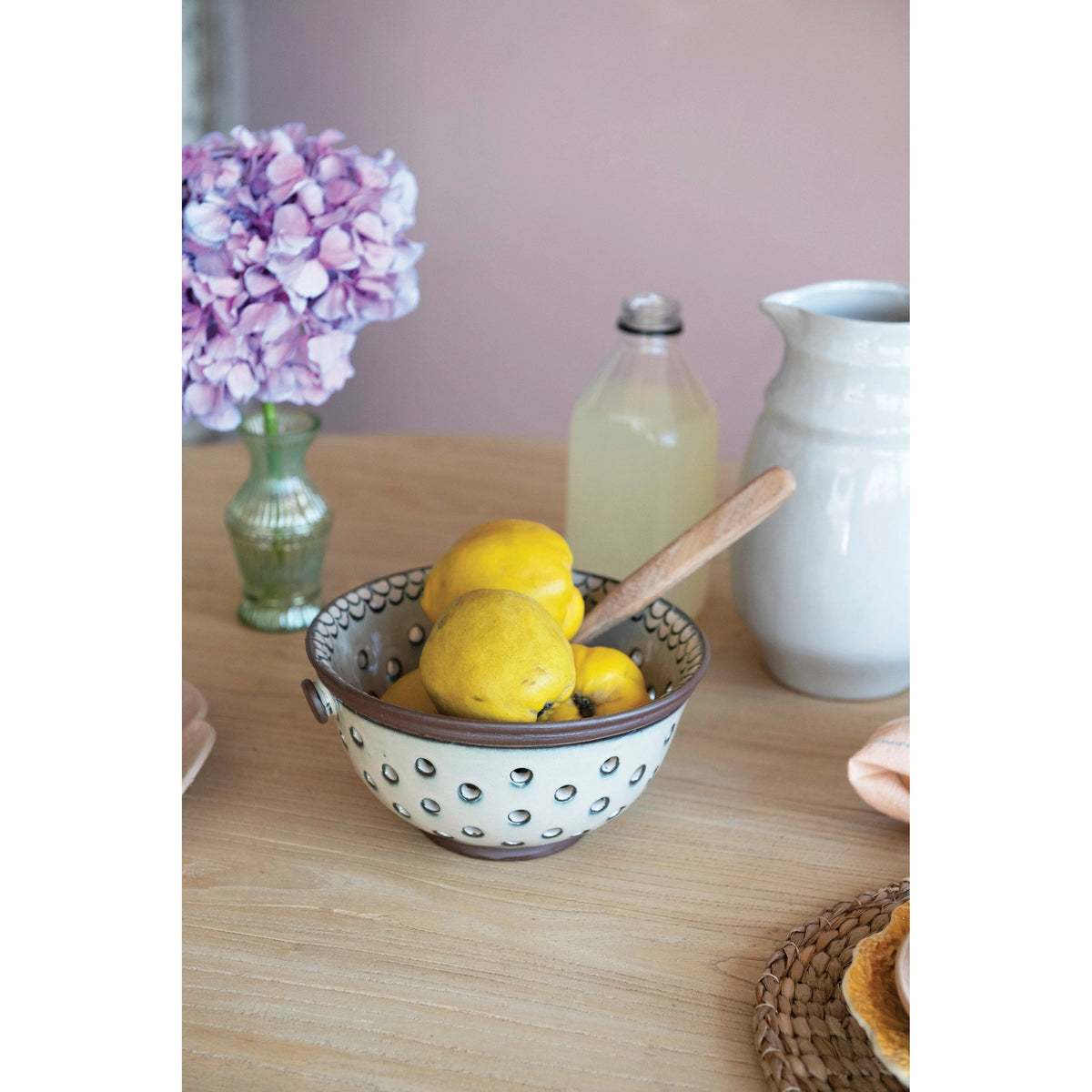 Creative Co-op Creative Co-op Stoneware Colander with Edge Detail - Little Miss Muffin Children & Home