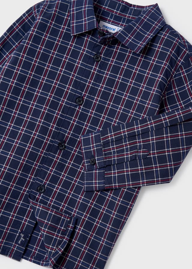 MAY - Mayoral Usa Inc Mayoral Longsleeve Poplin Check Shirt - Little Miss Muffin Children & Home