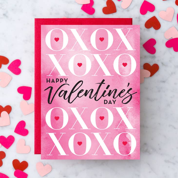 Design with Heart Design with Heart XOXO - Happy Valentine's Day Watercolor Card - Little Miss Muffin Children & Home