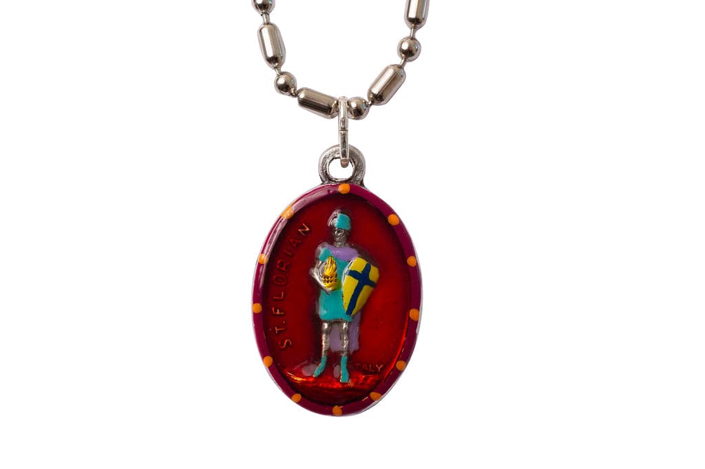 Saints For Sinners Saints For Sinners Saint Florian Hand Painted Medal - Little Miss Muffin Children & Home